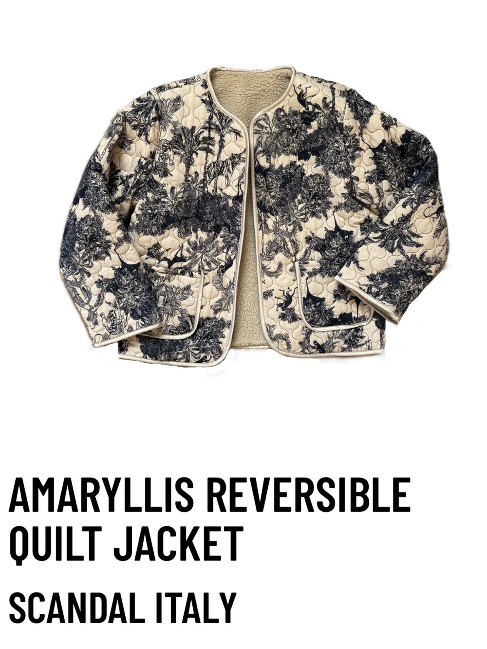 NWT! Scandal Italy Amaryllis reversible jacket